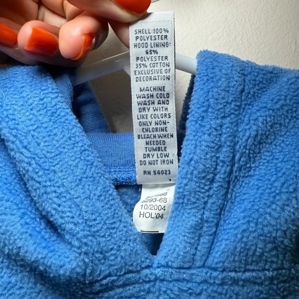GAP Fleece PulloverBlue Hoodie Boys Size 5 Embroidered